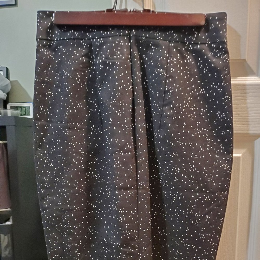 RW&Co black and white speckle pencil skirt with slit